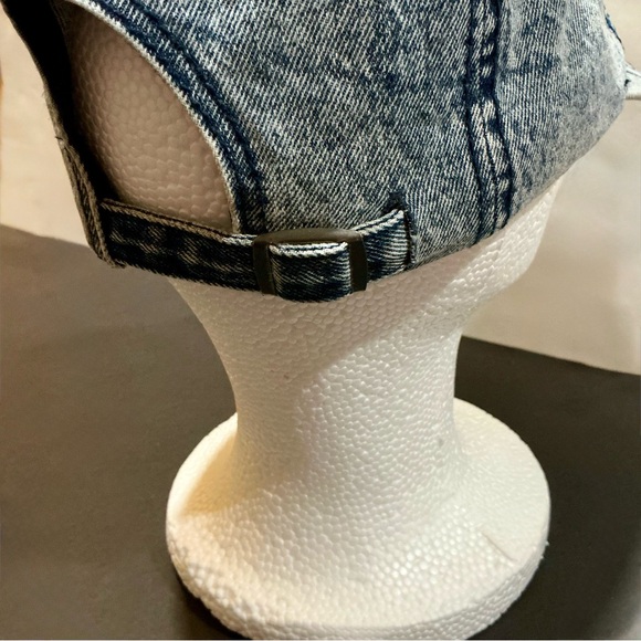 American Eagle Outfitters Baseball Cap Hat Stonewashed Denim Rainbow Embroidered - Picture 5 of 10